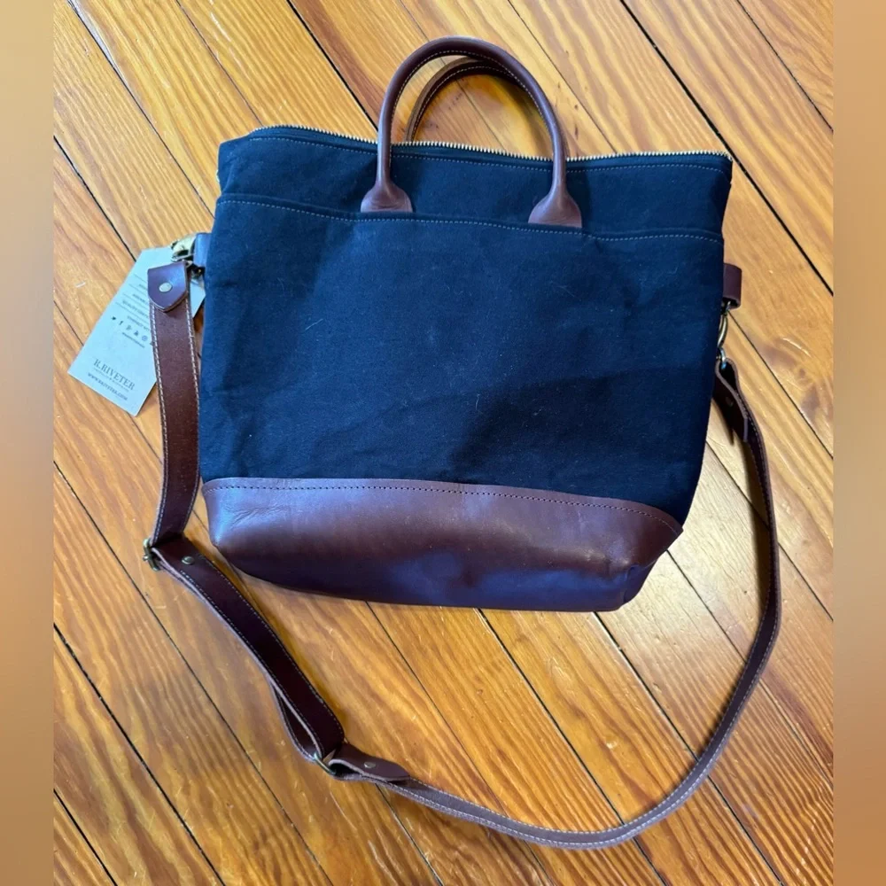 R. Riveter Otto Style 525- Black Canvas with Brown Leather - Picture 2 of 4